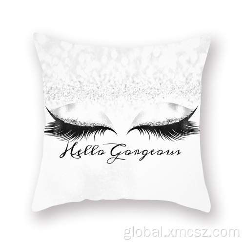 Canvas Eyelash Cushion Covers Gold sliver foil customized cushion covers Supplier